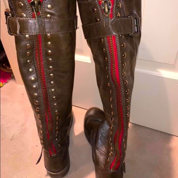 lei Shoes - Brown knee boots